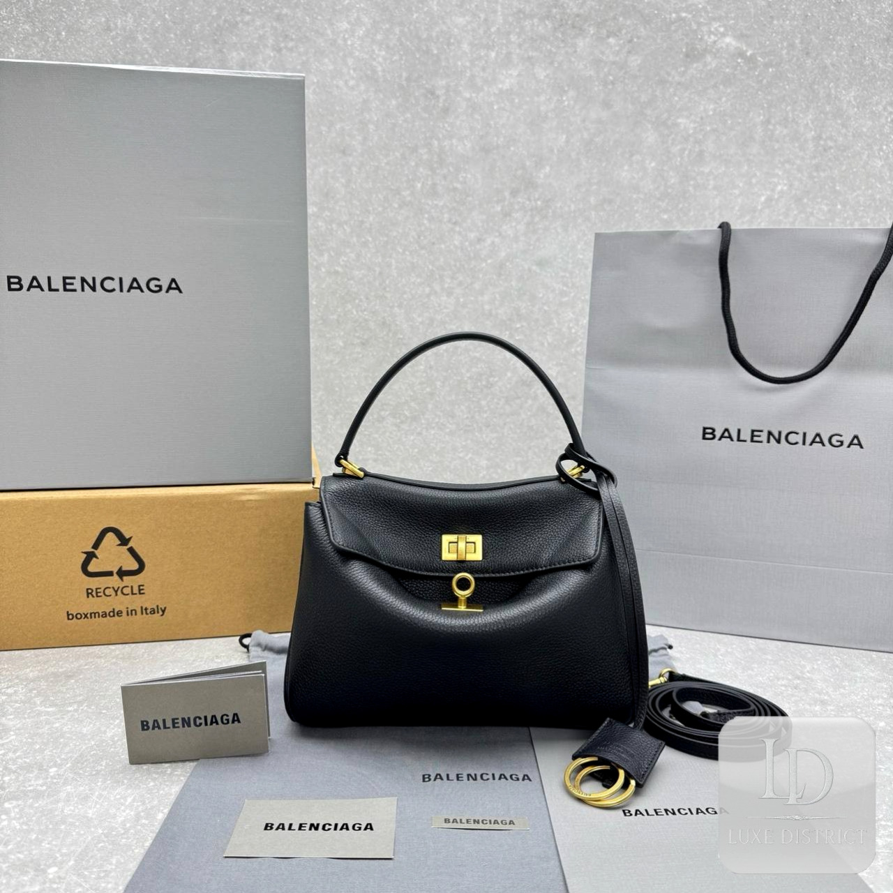 Balenciaga Rodeo Mini | Полночный чёрный премиум