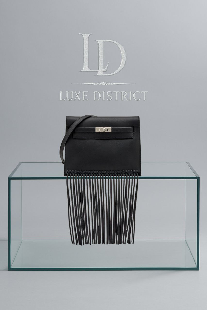 Сумка Hermès Kelly Danse Fringe Anate Noir реплика премиум качества