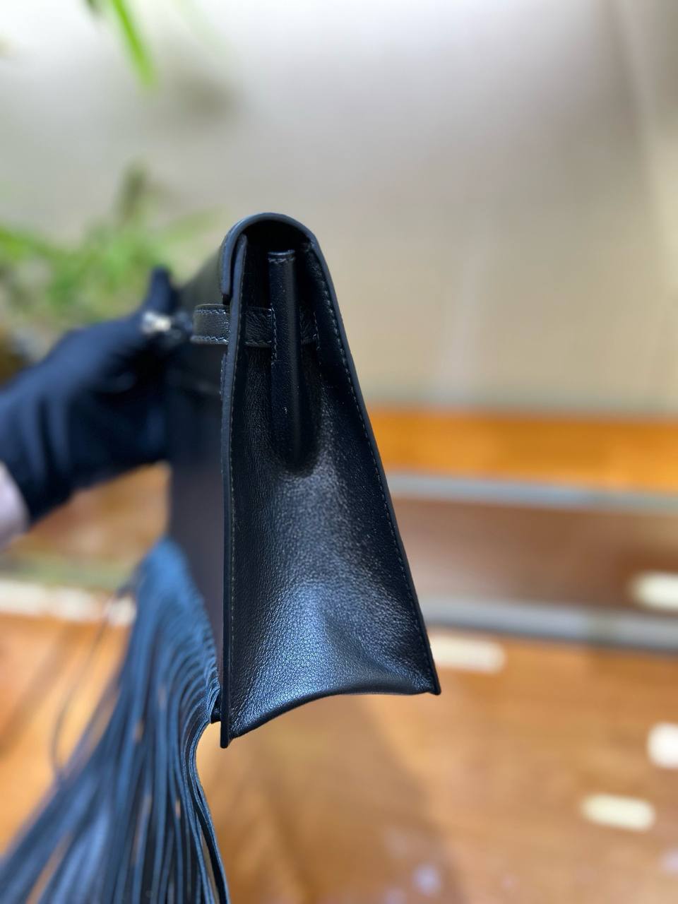 Сумка Hermès Kelly Danse Fringe Anate Noir реплика премиум качества