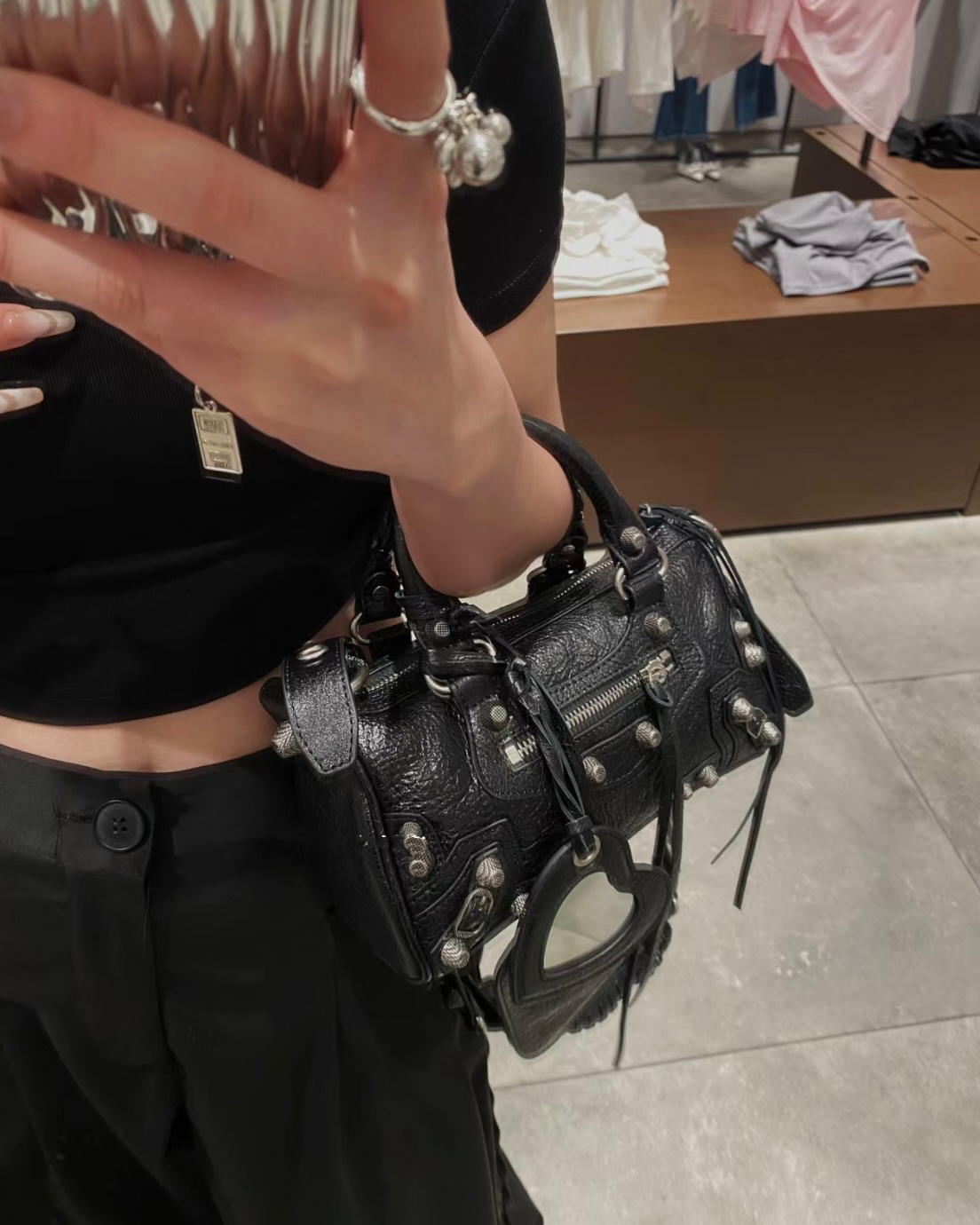 Сумка Le Cagole Duffle mini leather