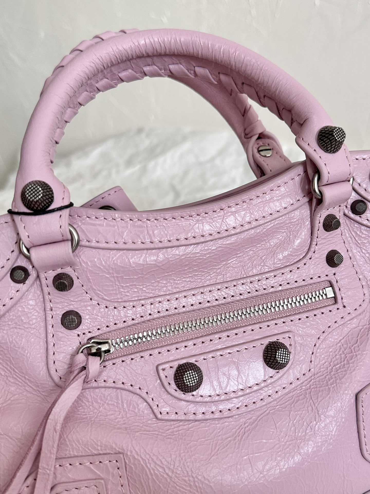 Сумка Balenciaga Neo Cagole XS (реплика), розовая