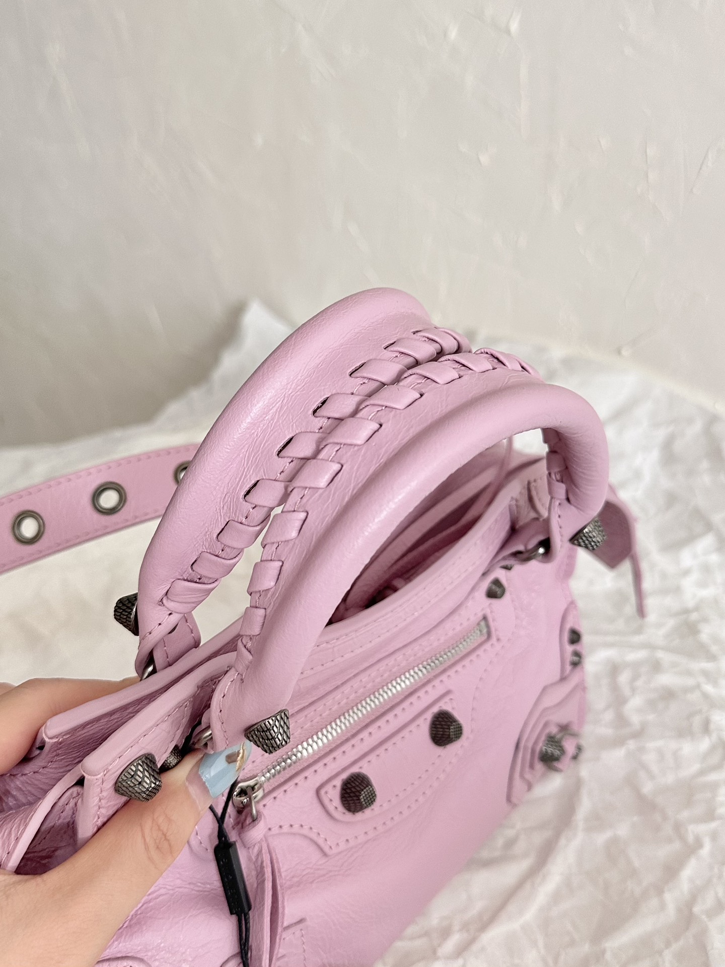 Сумка Balenciaga Neo Cagole XS (реплика), розовая