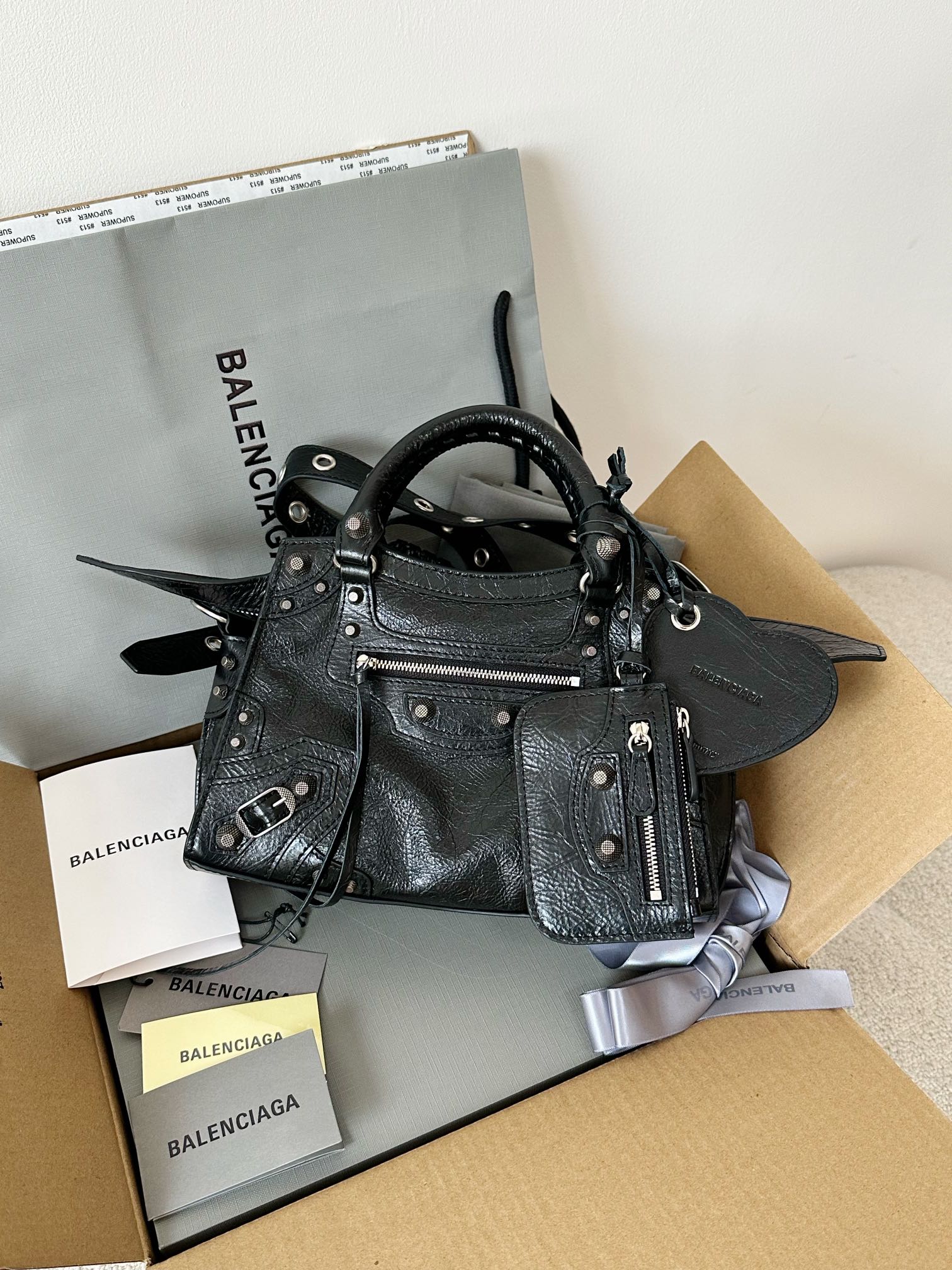 Сумка Balenciaga Neo Cagole XS ( три размера ), чёрная