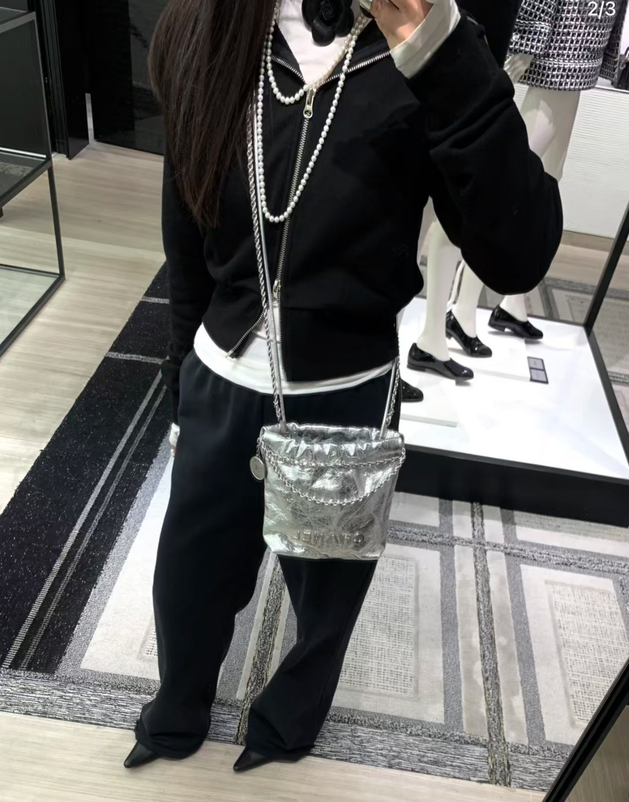 Сумка Chanel 22 mini silver 