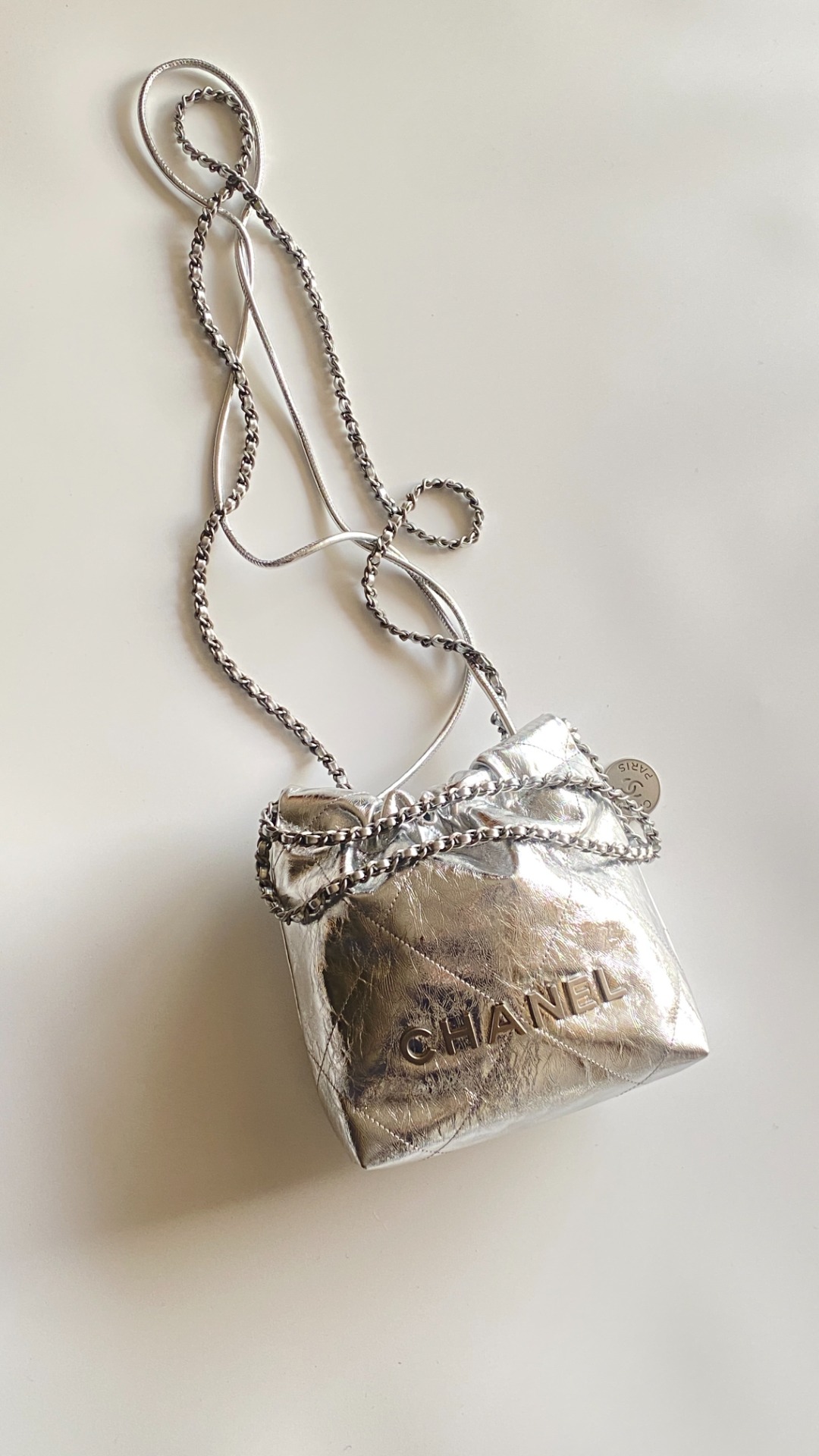 Сумка Chanel 22 mini silver 