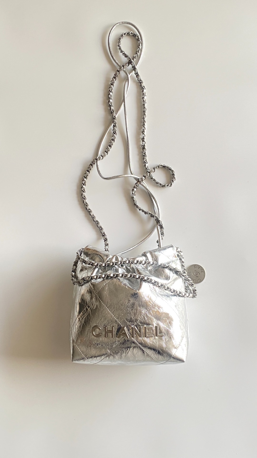 Сумка Chanel 22 mini silver 