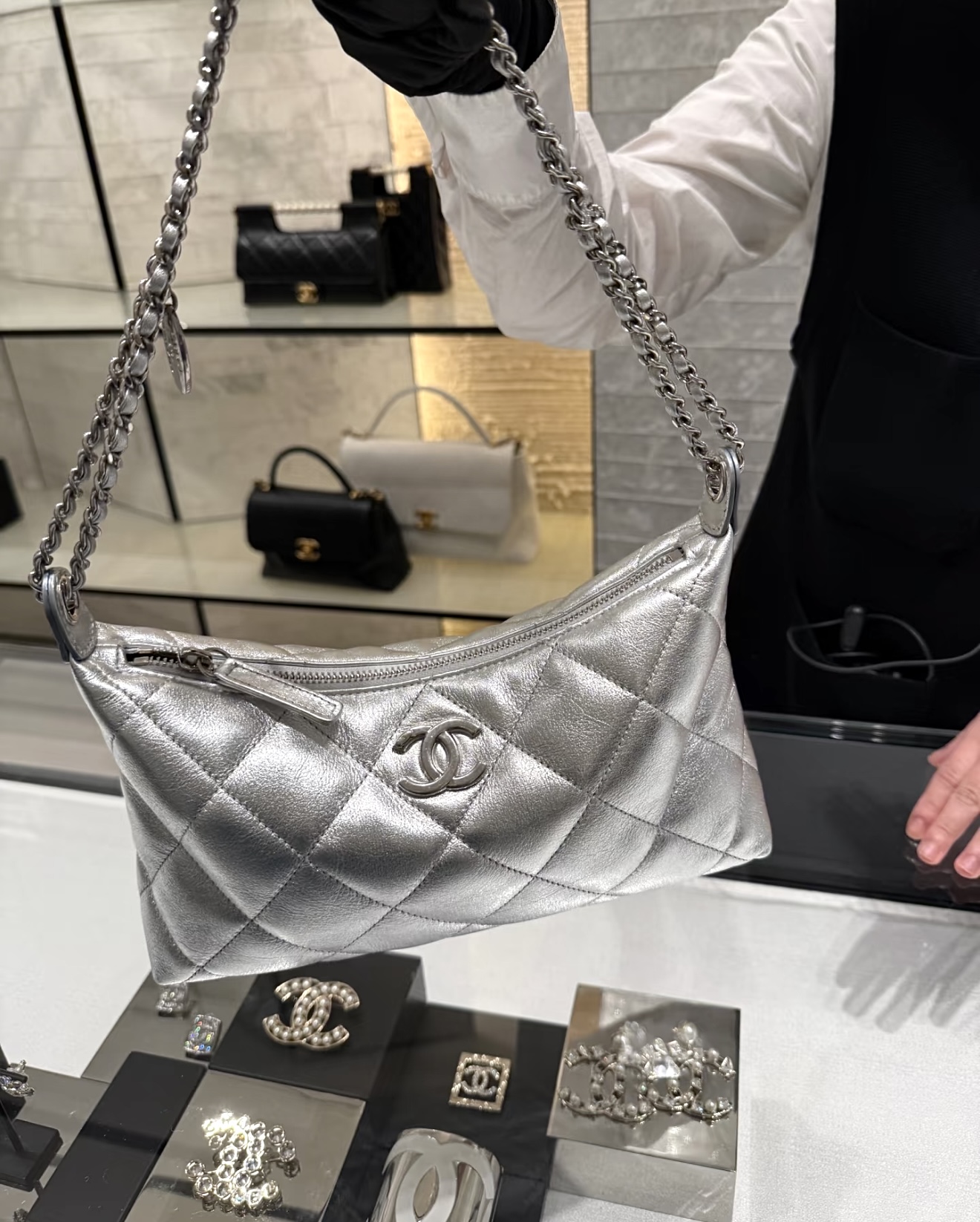 Сумка Chanel hobo 2025 silver 