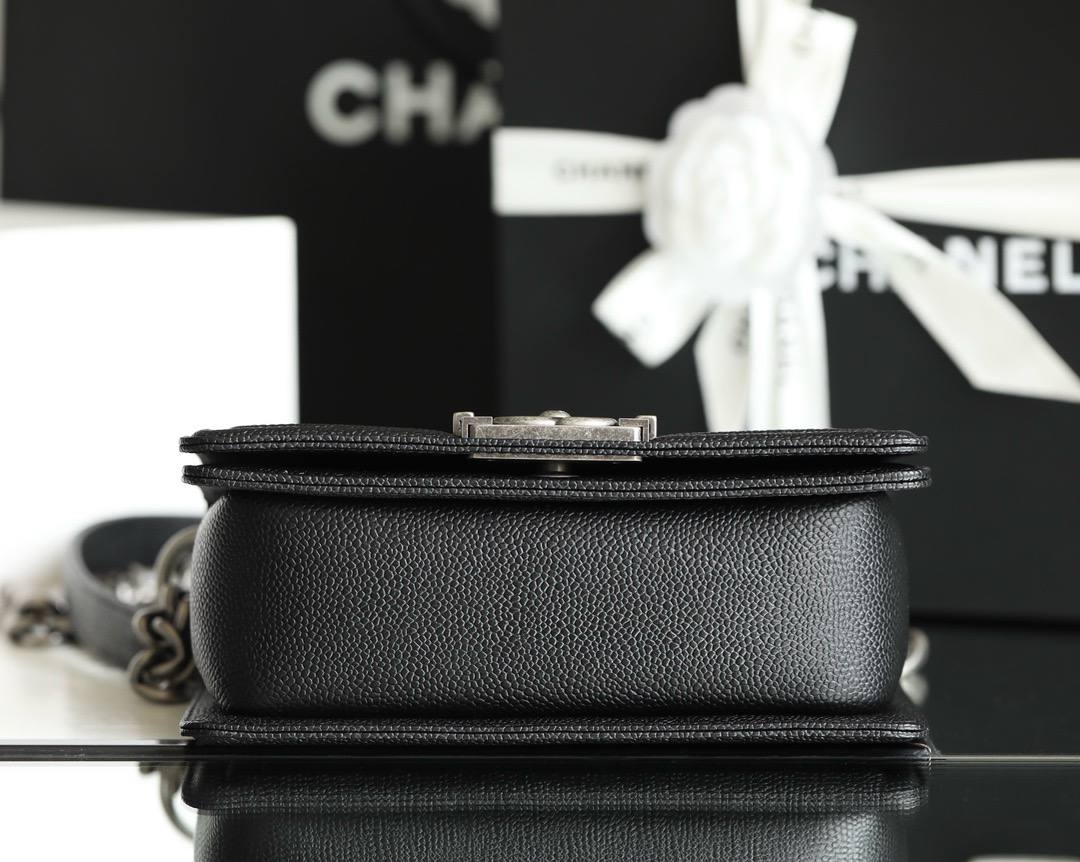 Сумка chanel boy 20 см. Black серебро 