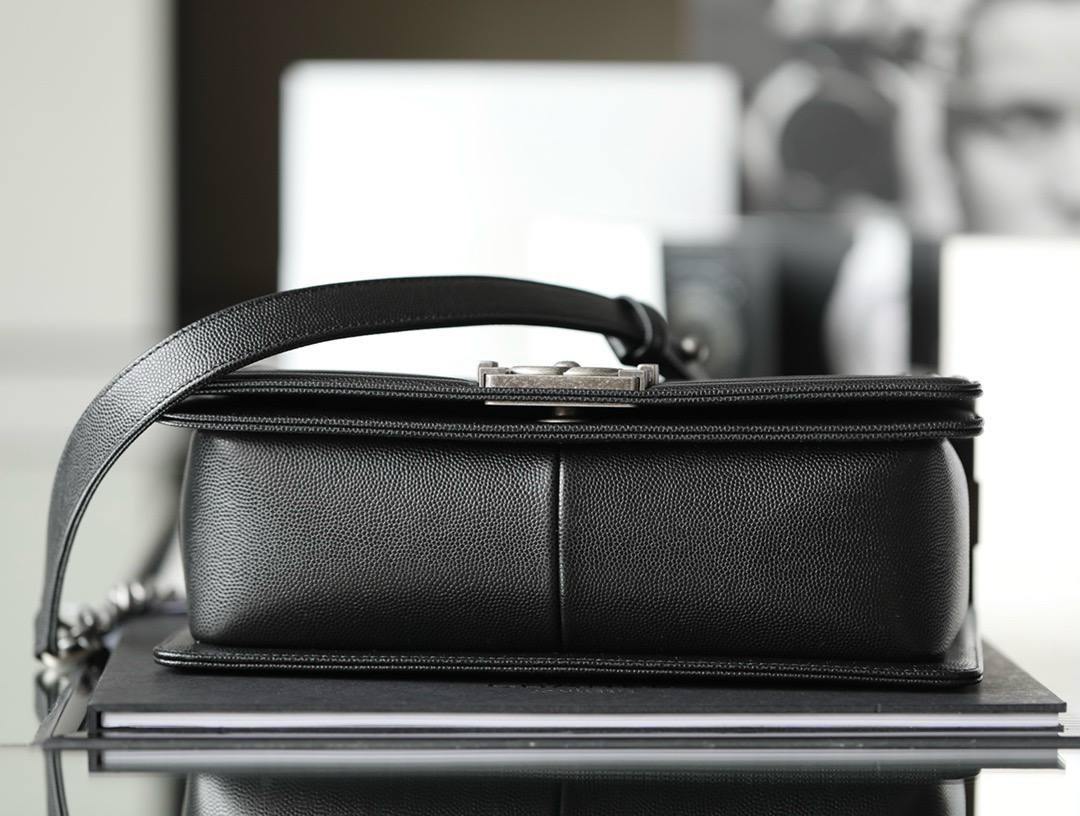 Сумка Chanel boy black серебро 25 см