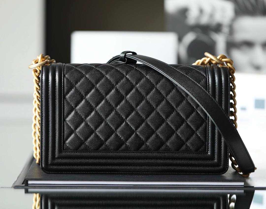 Сумка Chanel boy black золото 25 см