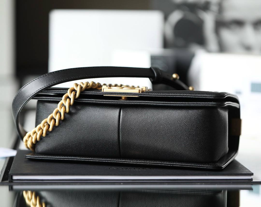 Сумка Chanel boy black золото 25 см