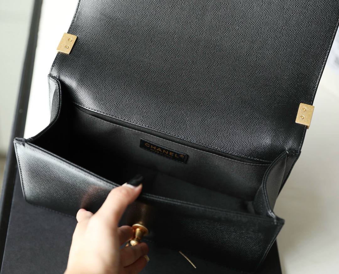 Сумка Chanel boy black золото 25 см